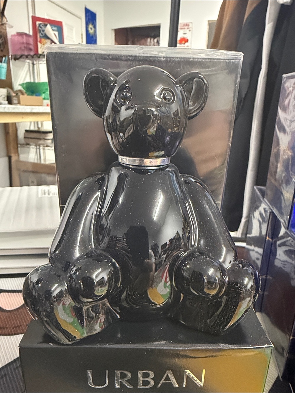 Urban Toy Black Gloss Bear-Shaped Fragrance Bottle